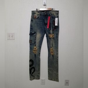 NwT Reason Men's Distressed Blue Jeans Size 34